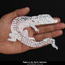 Miniature Papercut - White Crocodile Cub - Paper