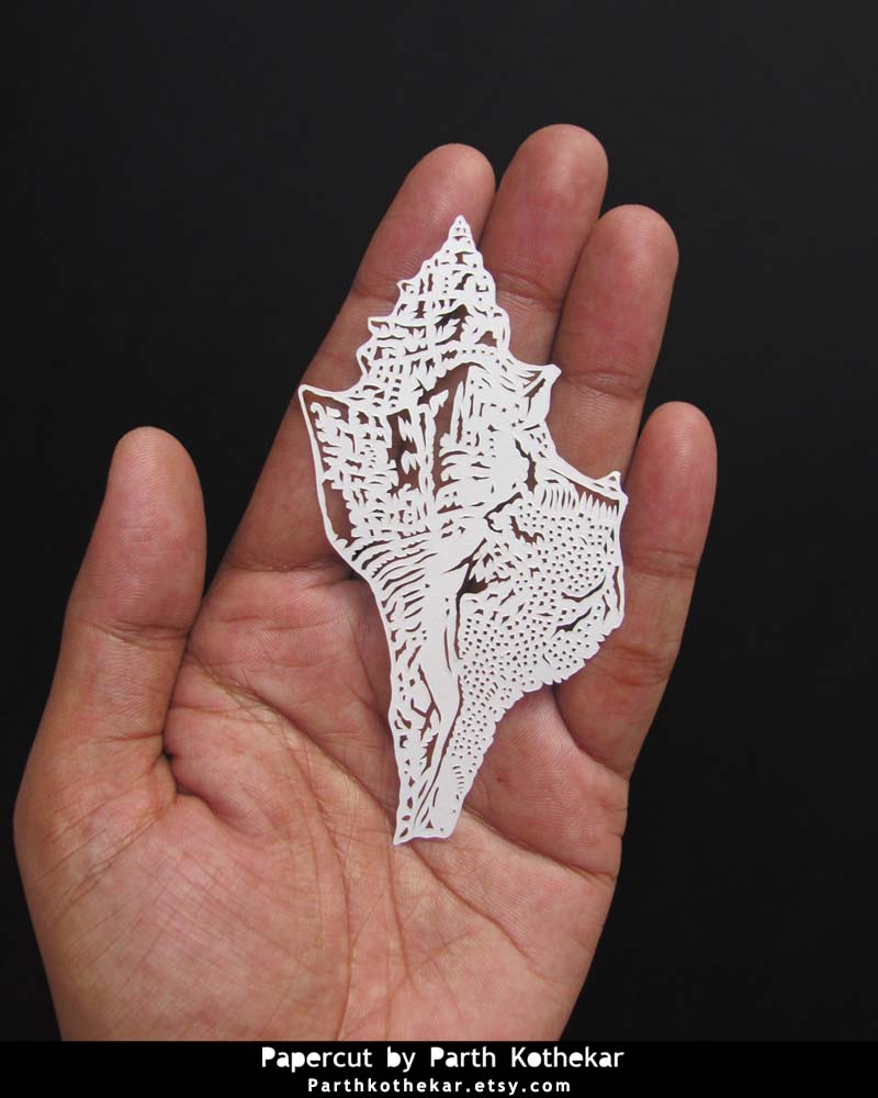 Miniature Papercut - Sea Shell