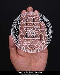 Paper cutting - Sri Yantra - Paper art - papercut