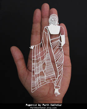 Papercut - indian - outfit - saree - india - paper