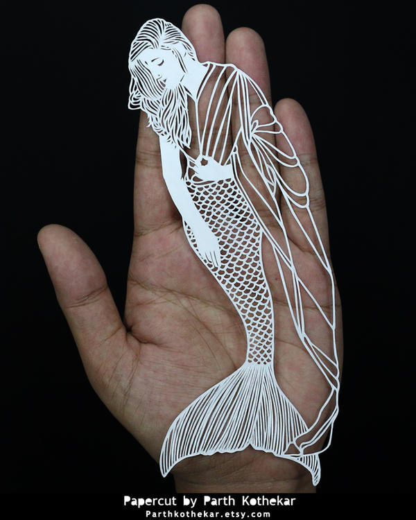 Papercut - Craft - Papercutting - Paper - Mermaid