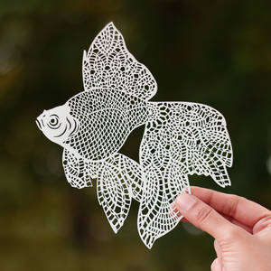 Gold Fish Papercut Template Papercutting Art Paper