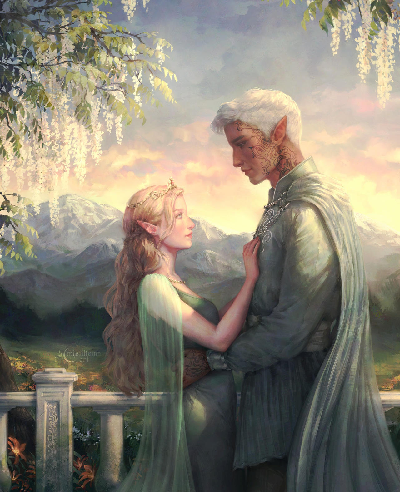 Aelin and Rowan Commission by mistillteinn on DeviantArt Aelin and Rowan Commission by mistillteinn on DeviantArt