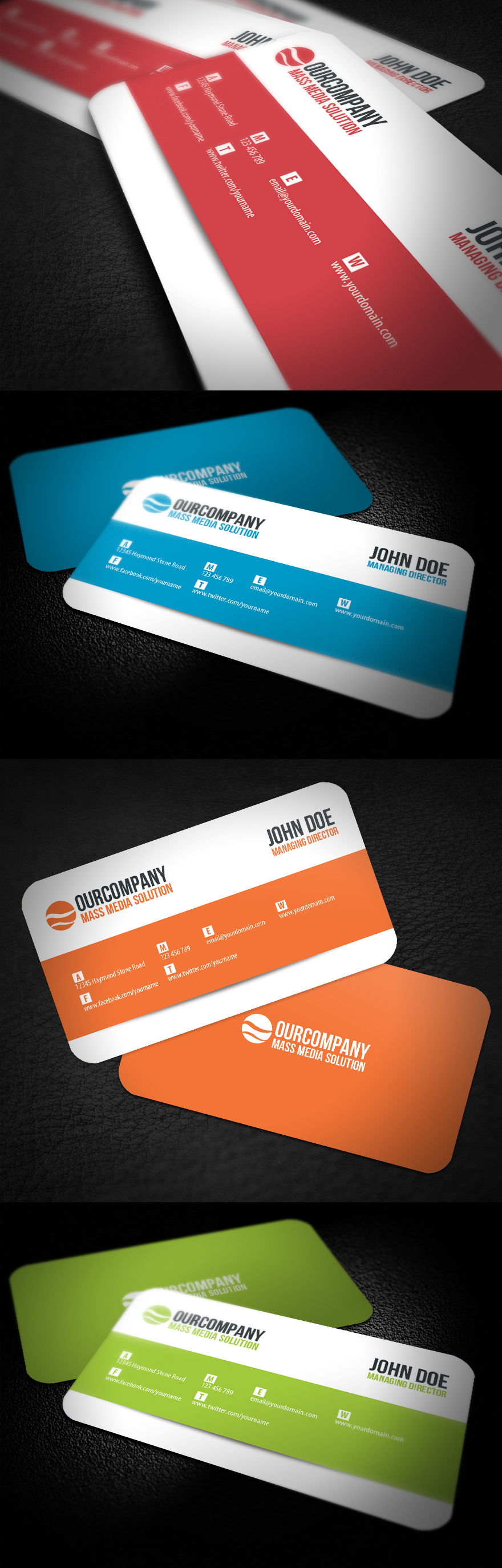 Modern Rounded Corner Business Card