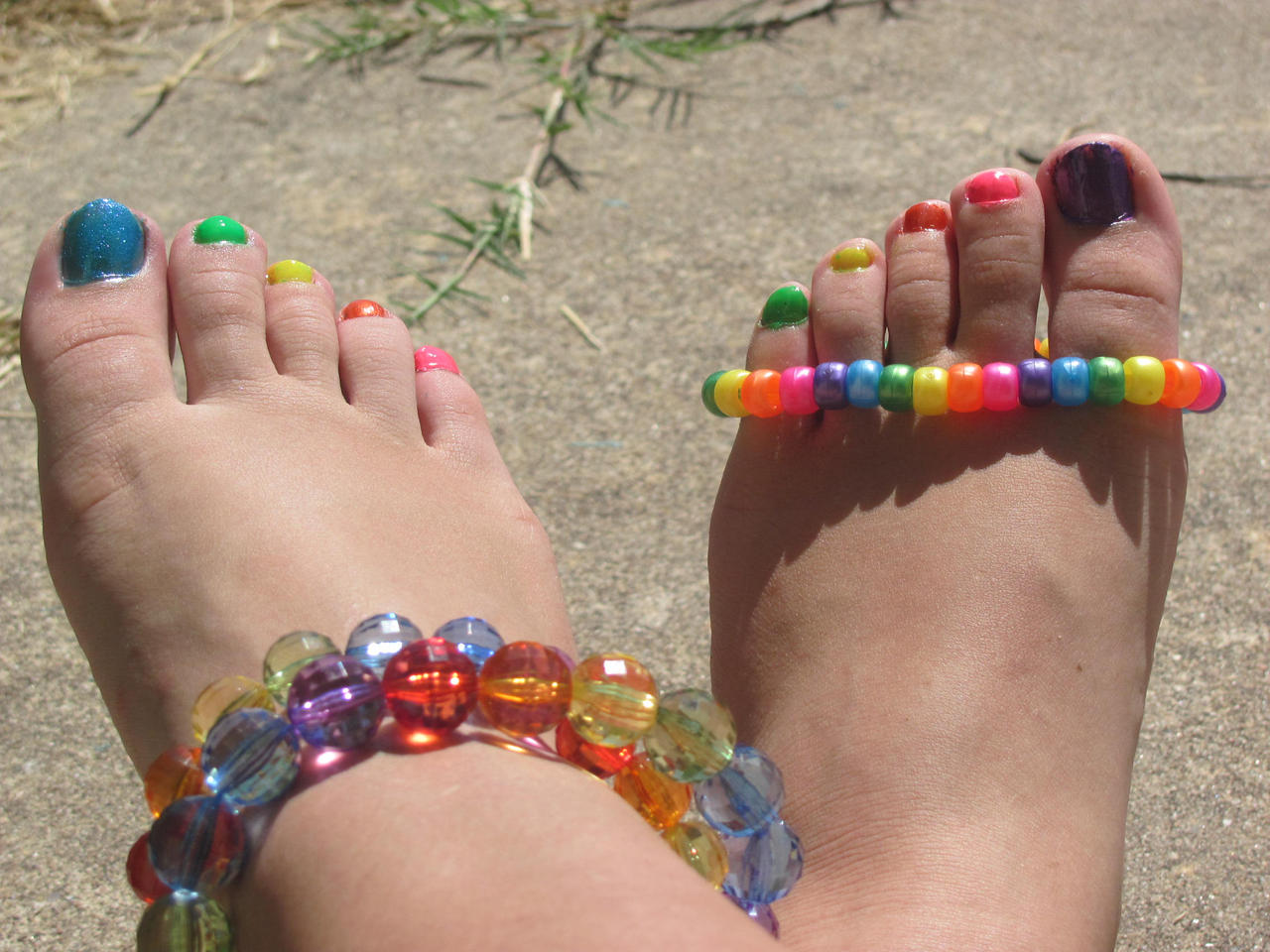Rainbow Toes. Stock. 6
