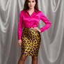 Dressy Damsel 6 Hot Pink and Shiny Gold Leopard 1