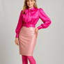 Delicate Damsel 16 Hot Pink and Shell Pink Leather