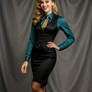 Dressy Damsel 14 Black Teal and Antique Gold 1