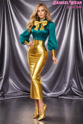 Delicate Damsel 52 Teal and Bright Gold PVC 2