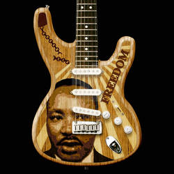 Marquetry MLK guitar face