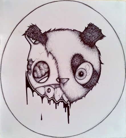Undead Panda Zombie Panda Drawing