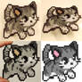 Stained Glass Pixel Art Cat