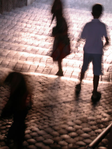 Pavement Stair With Children