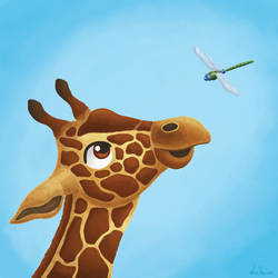 Giraffe and Dragonfly