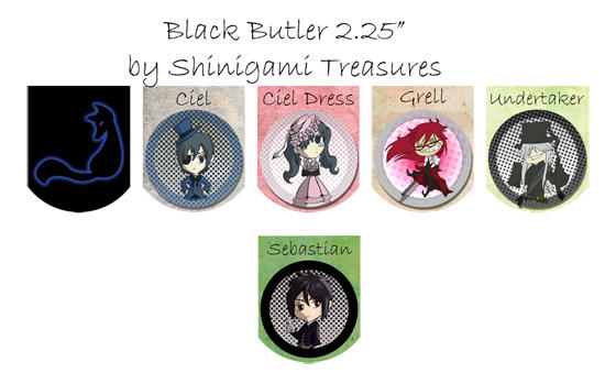 Black Butler 2.25' Buttons