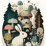 Whimsical Bunny in a Magical Forest