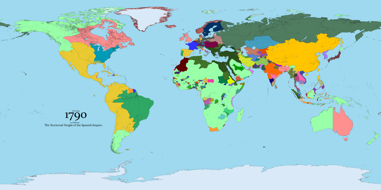 World Map in the Year 1790 (INNACURATE) by Daldiepie24 on DeviantArt