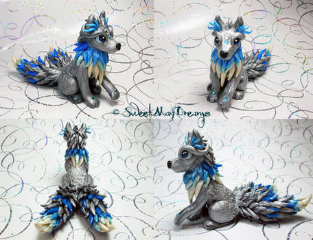 Silver and Blue Fantasy Wolf Alpha