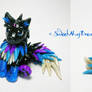 Black Blue and Purple Fantasy Wolf Pup