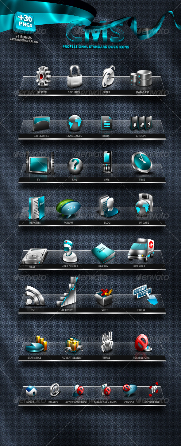 Unique CMS Icons Set by antialiasfactory