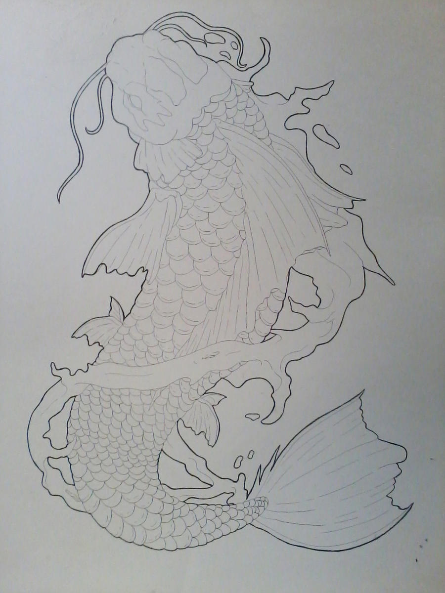 Koi line art