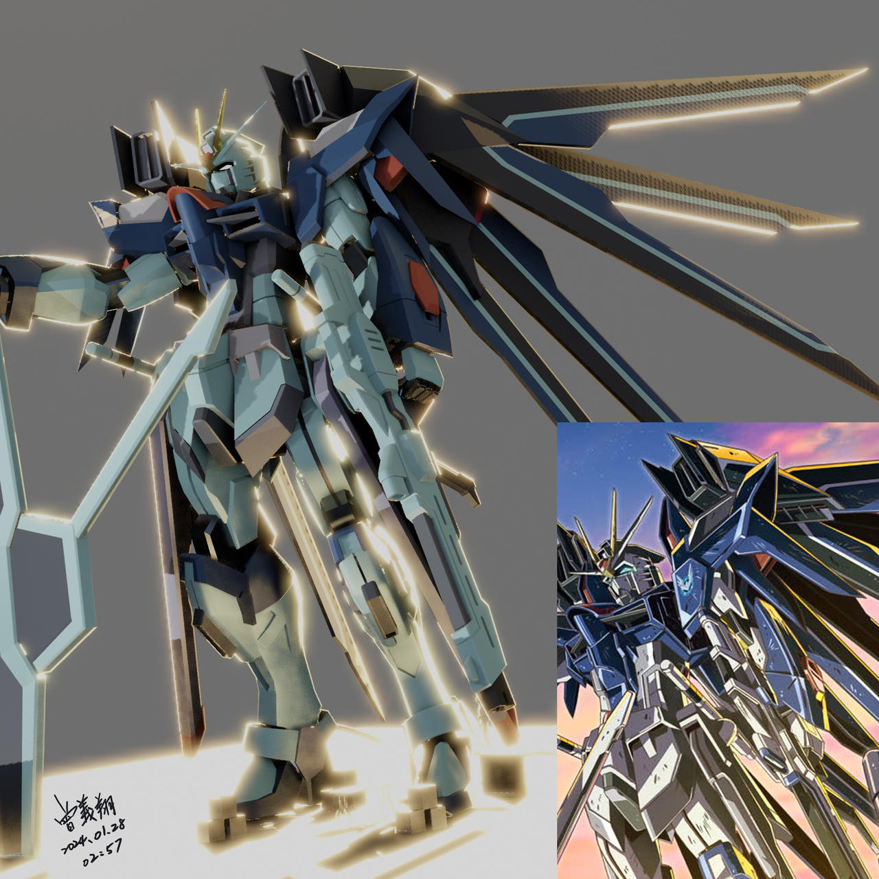 Rising Freedom Gundam Poster 3d update 24.01.28 by wingsyo on DeviantArt