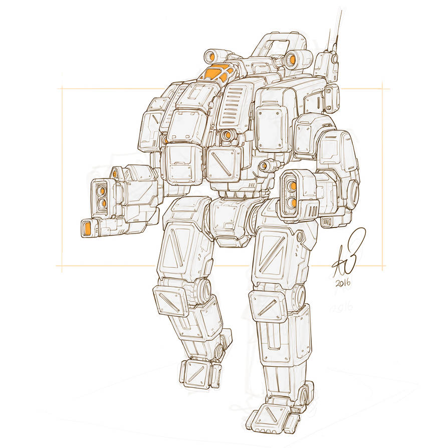 Line Back Mech Mech Linework by shinypants on DeviantArt