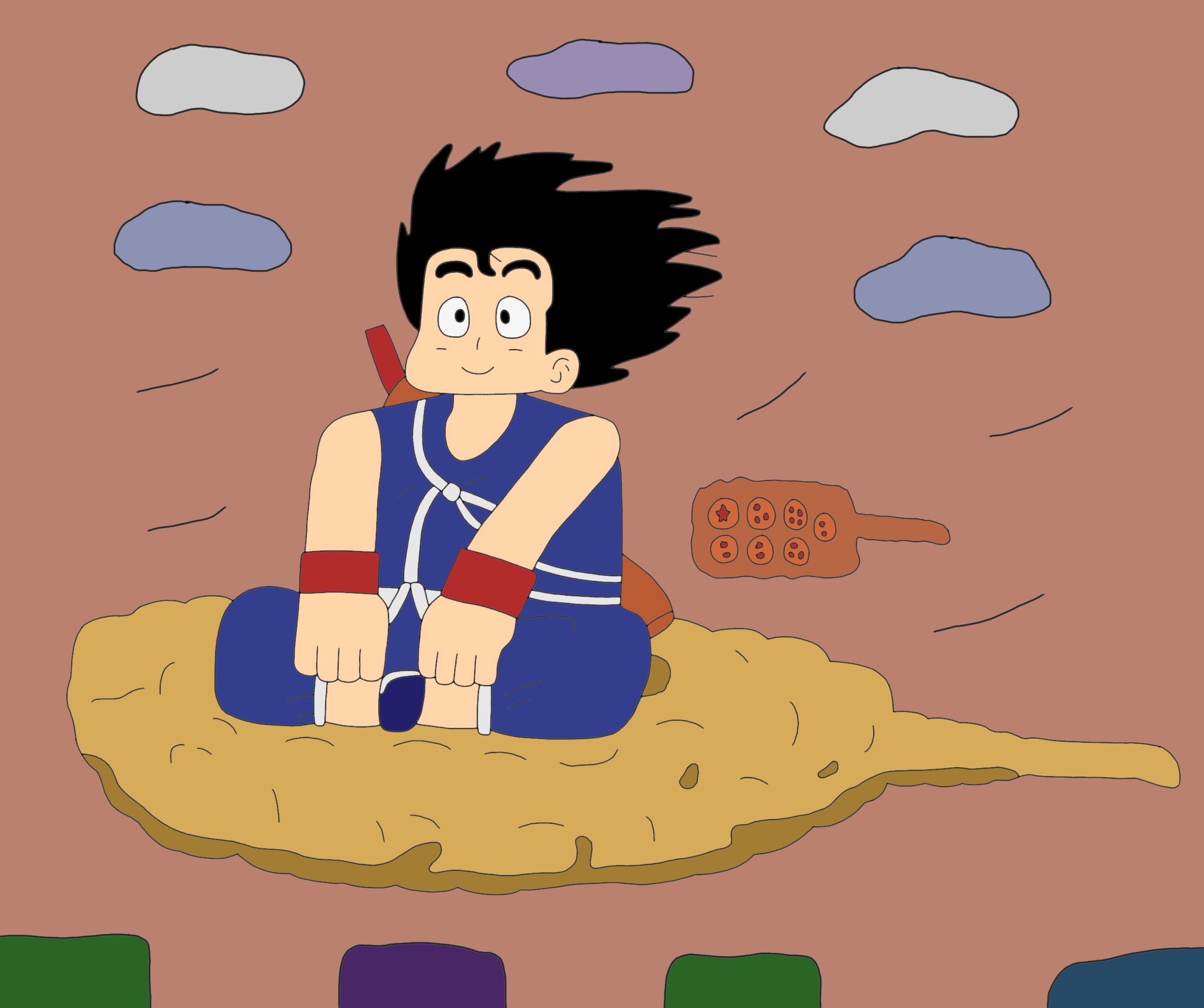 Goku Riley Goku On The Flying Nimbus by SuperSaiyanRiley on DeviantArt