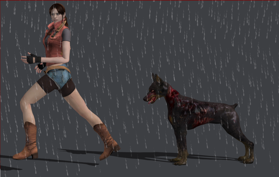 Claire vs zombie dog