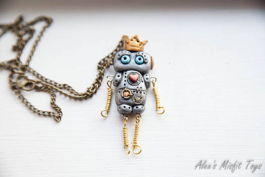 Robo Prince Polymer Clay Necklace