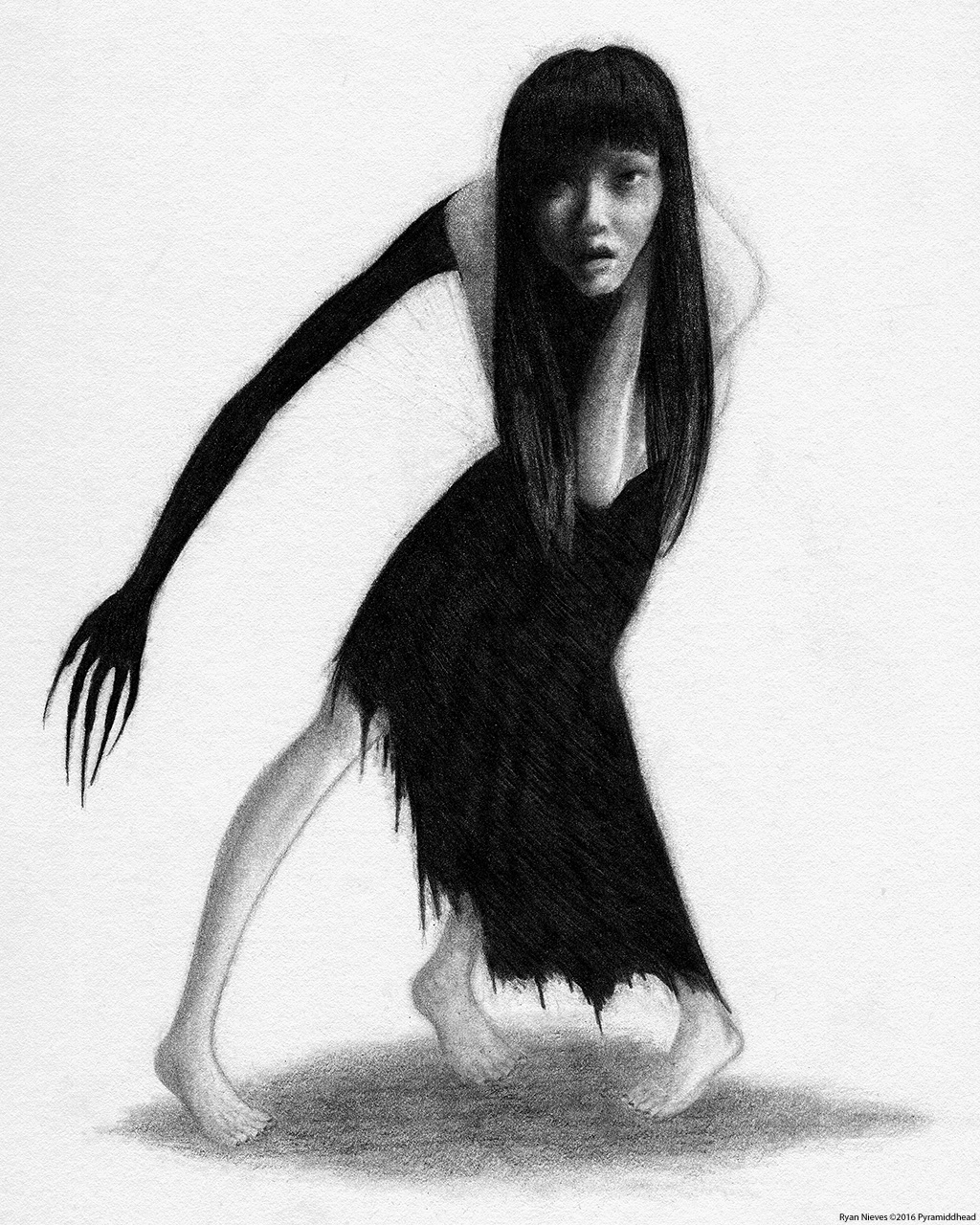 Woman With The Black Arm Of Demon Ghost