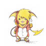 Pikachu wearing a Raichu Onsie
