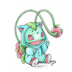 Bulbasaur wearing a Venasaur Onsie