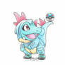 Totodile wearing a Feraligatr Kigurumi