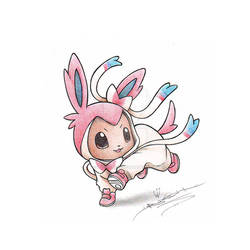 Eevee wearing a Sylveon Onsie