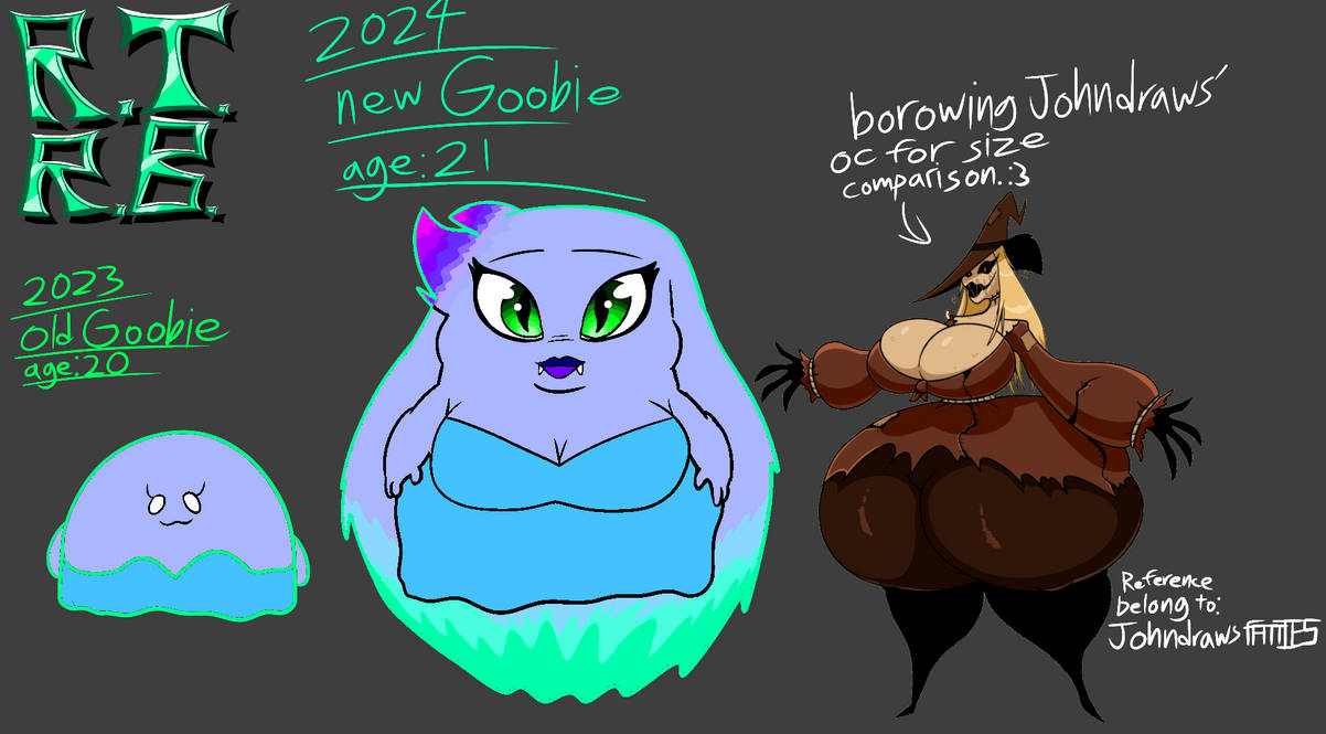 Goobie Goobie Zoobie's size comparison by RujiTheRockBoi on DeviantArt