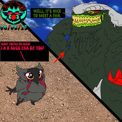 Goliath H meets his new fan (crossover fanart)