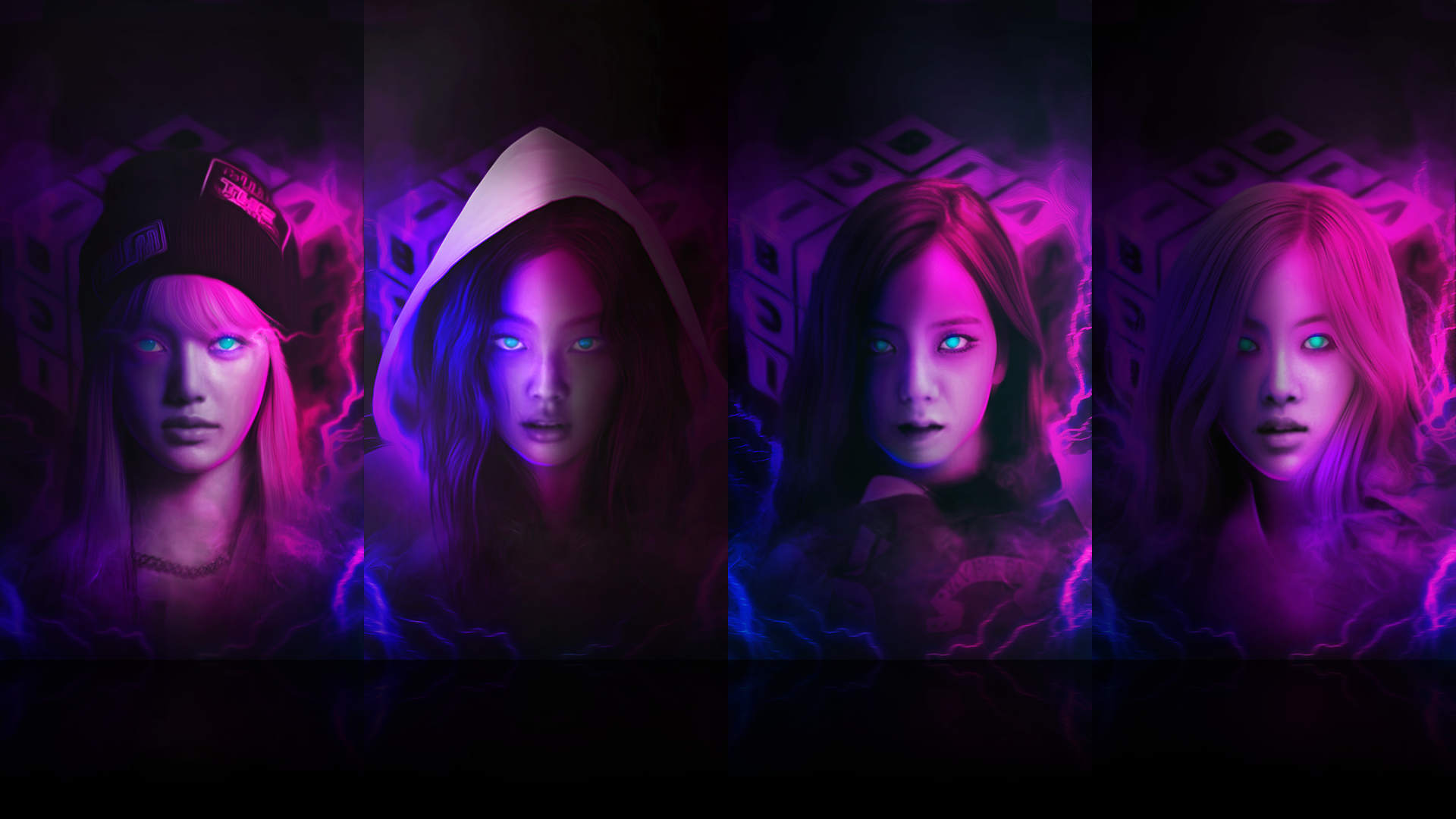 BLACKPINK WALLPAPER 1920x1080 HD [ NEON ] by ExoticGeneration21 on