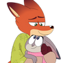 A Snuggly Bunny and Fox