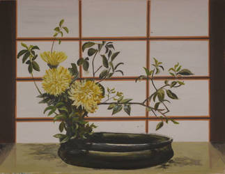 Ikebana flower arrangement