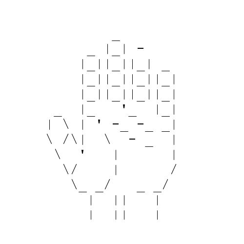 ASCII-hand by MiningForDegus on DeviantArt