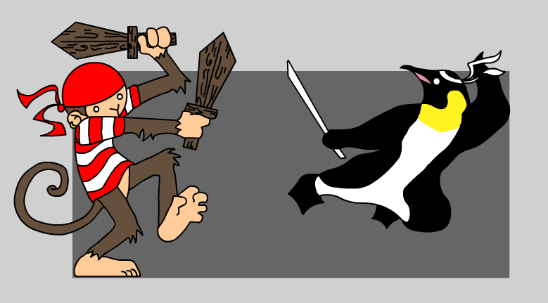 Pirate Monkey vs Ninja Penguin