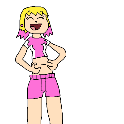 Chickfighter Raspberry Belly Sporty playing with her belly button by Aiai4948 on DeviantArt