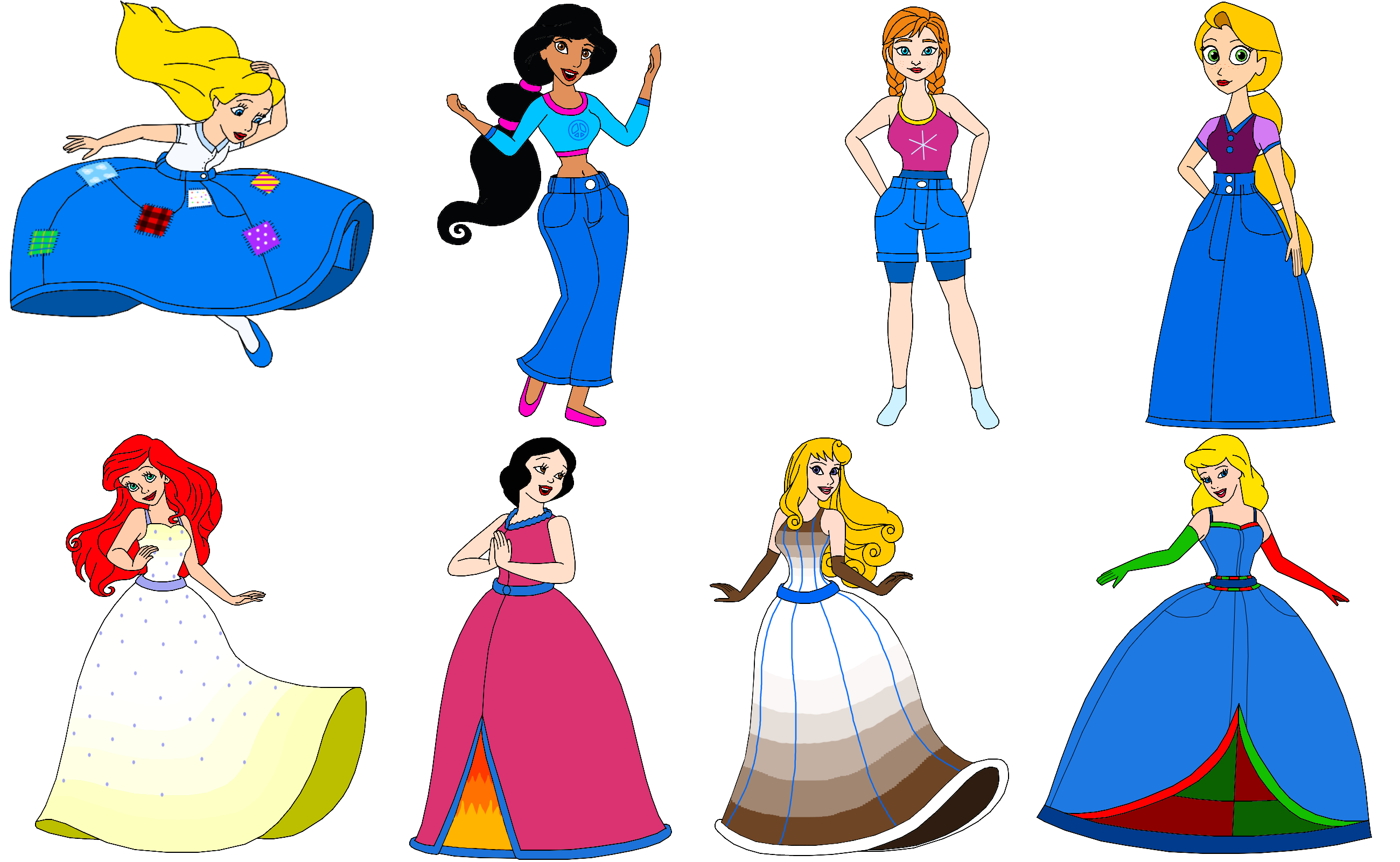 Disney women in their new outfits by Aiai4948 on DeviantArt