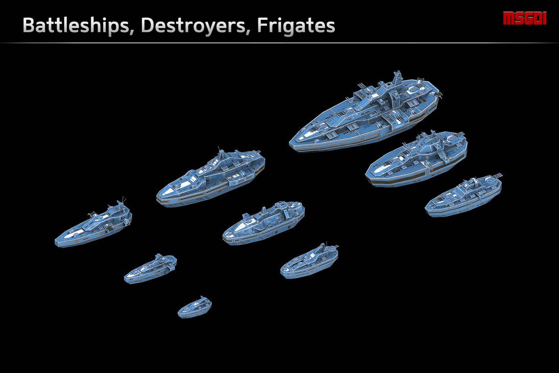 Scifi RTS Series Battleships, Destroyers, Frigates by msgamedevelopment ...