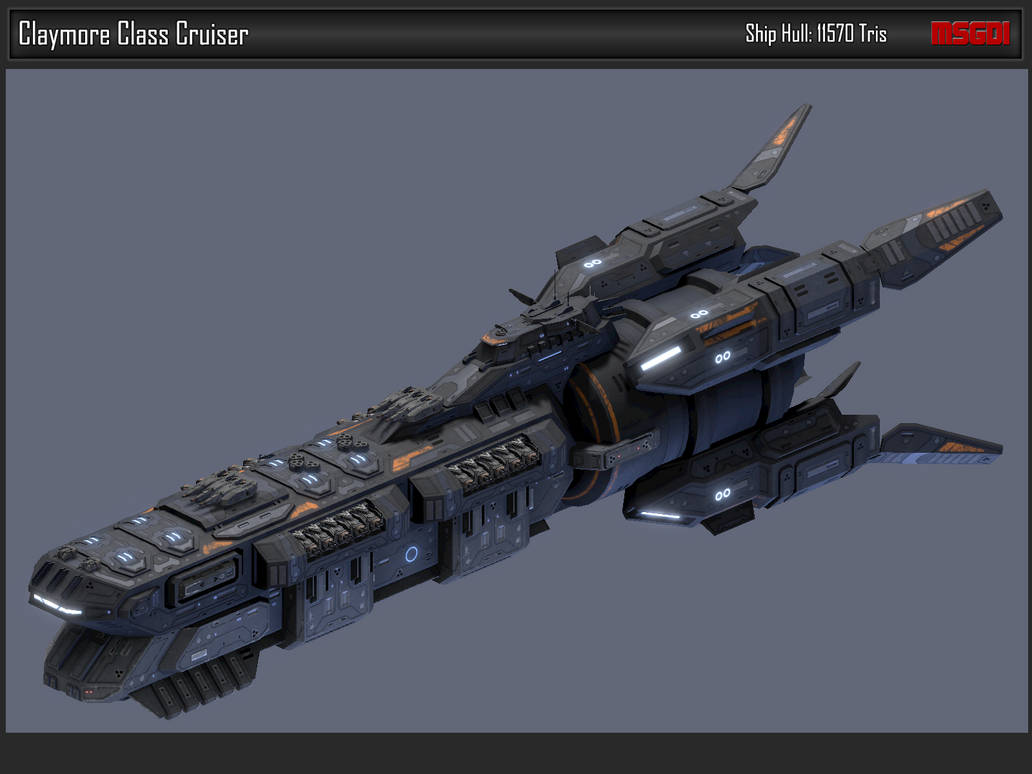 Scifi Cruiser Claymore by msgamedevelopment on DeviantArt