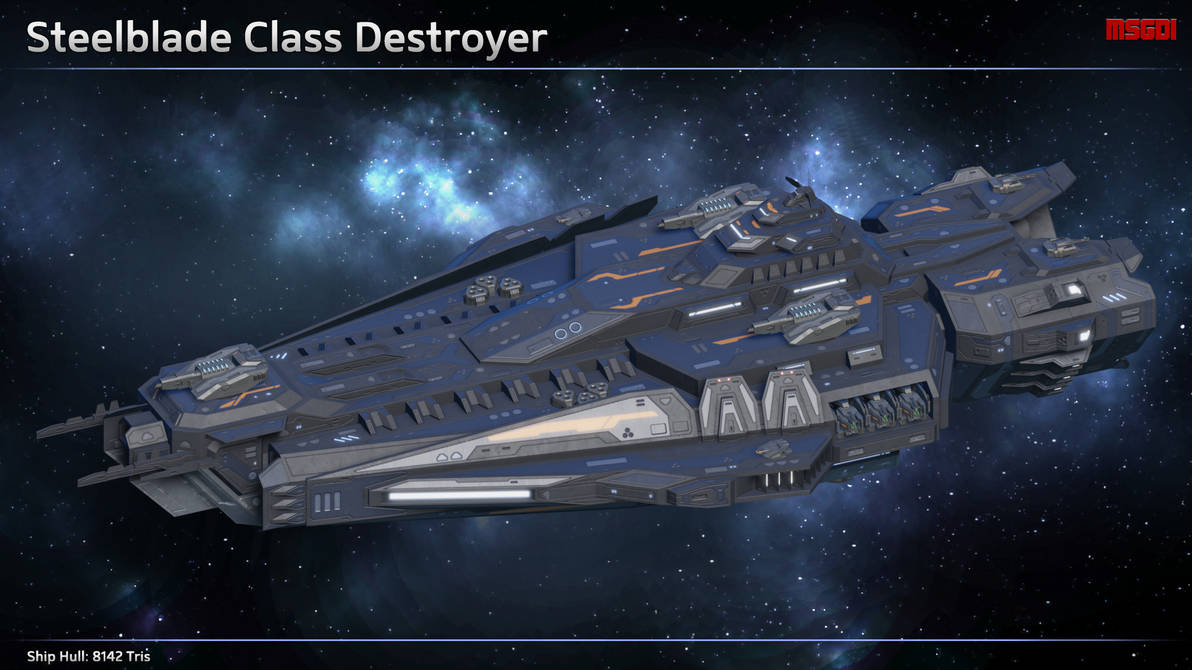 Scifi Destroyer Steelblade by msgamedevelopment on DeviantArt