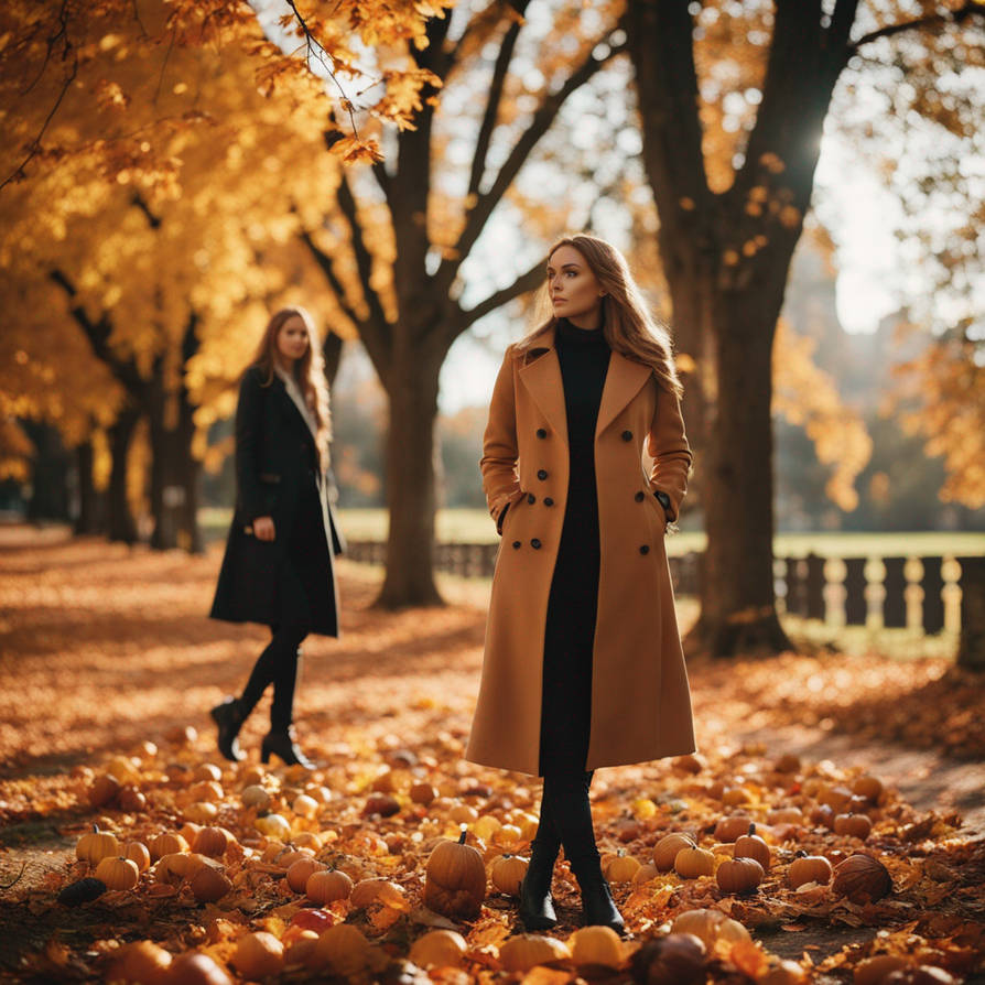 girls enjoying Autumn in the park by hawks51 on DeviantArt