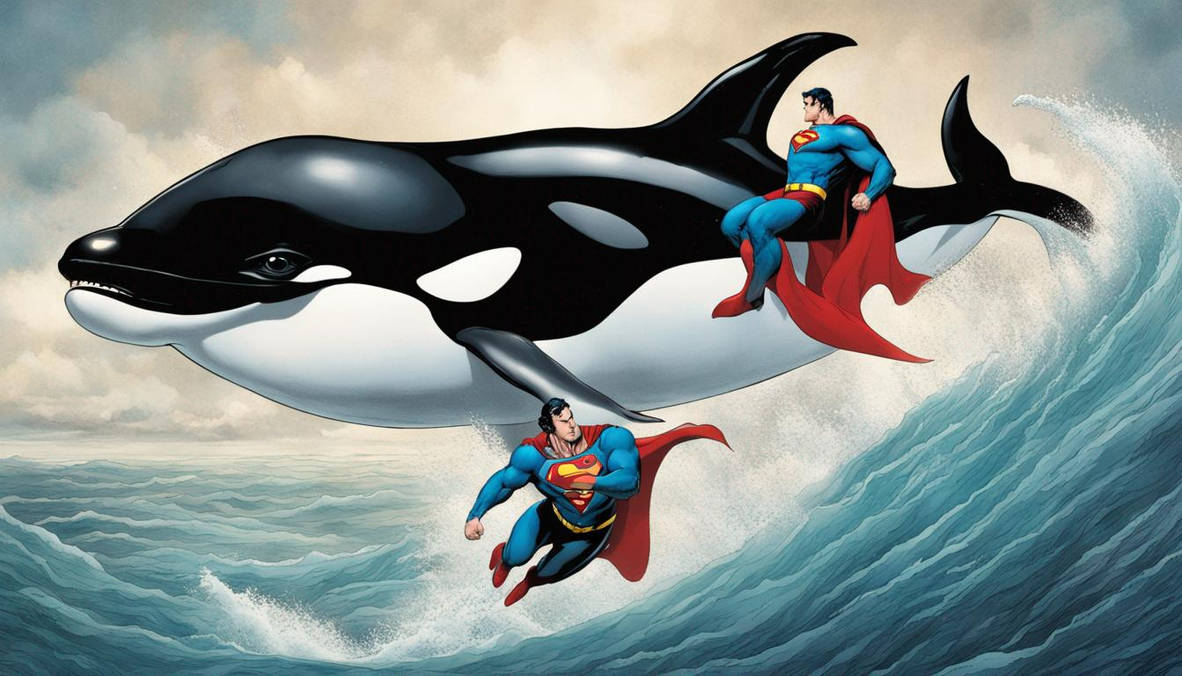 Superman Riding On An Orca by nobbogutu on DeviantArt
