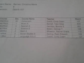 My schedule